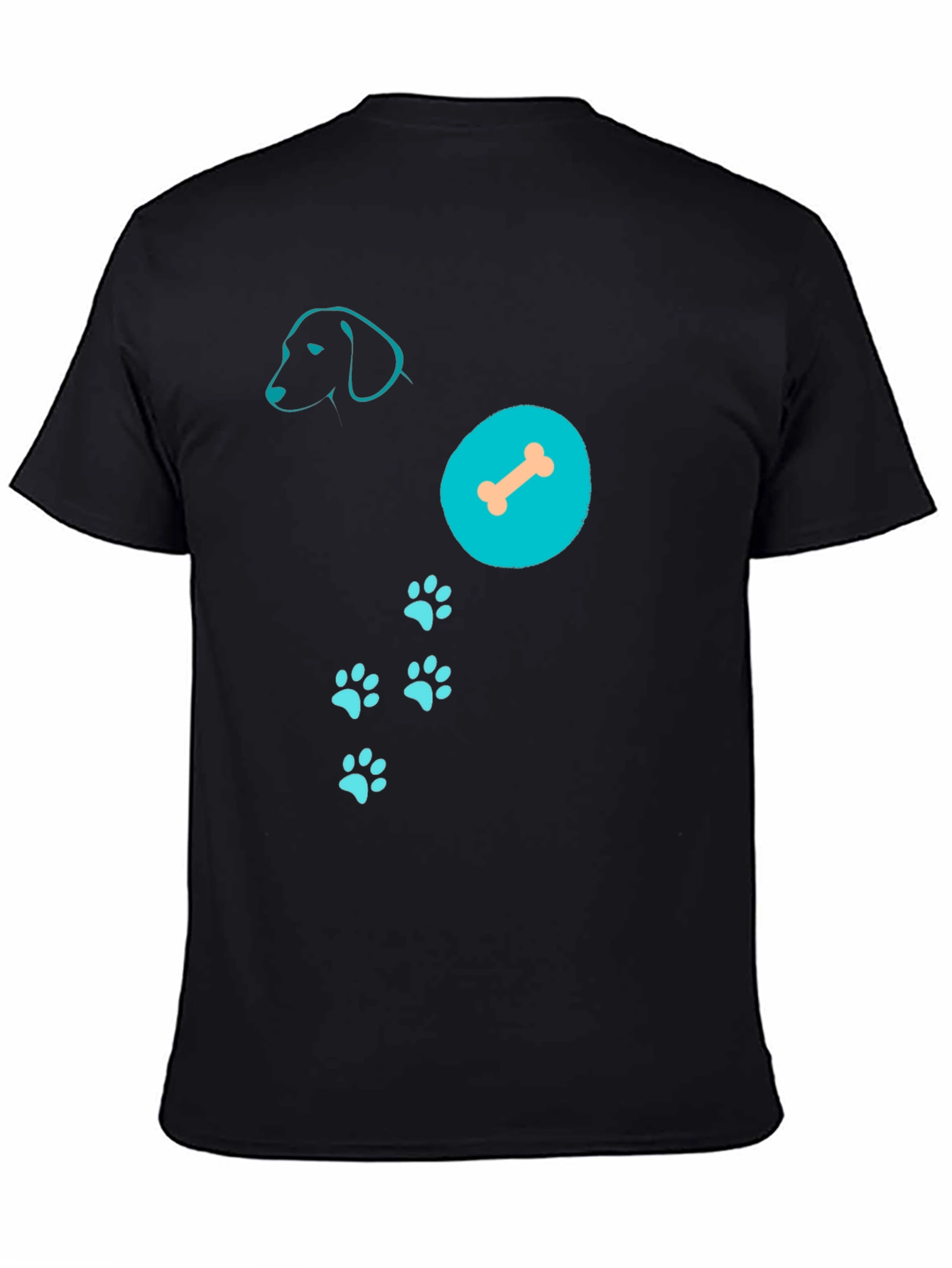 Dog Lover T-Shirt: Dog Silhouette Bone & Paws