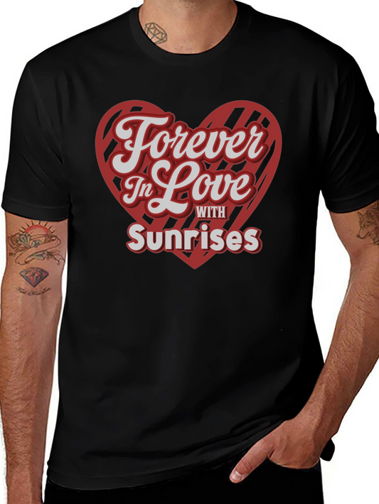 Forever in Love Sunrises Graphic Tee - Casual Black T-Shirt