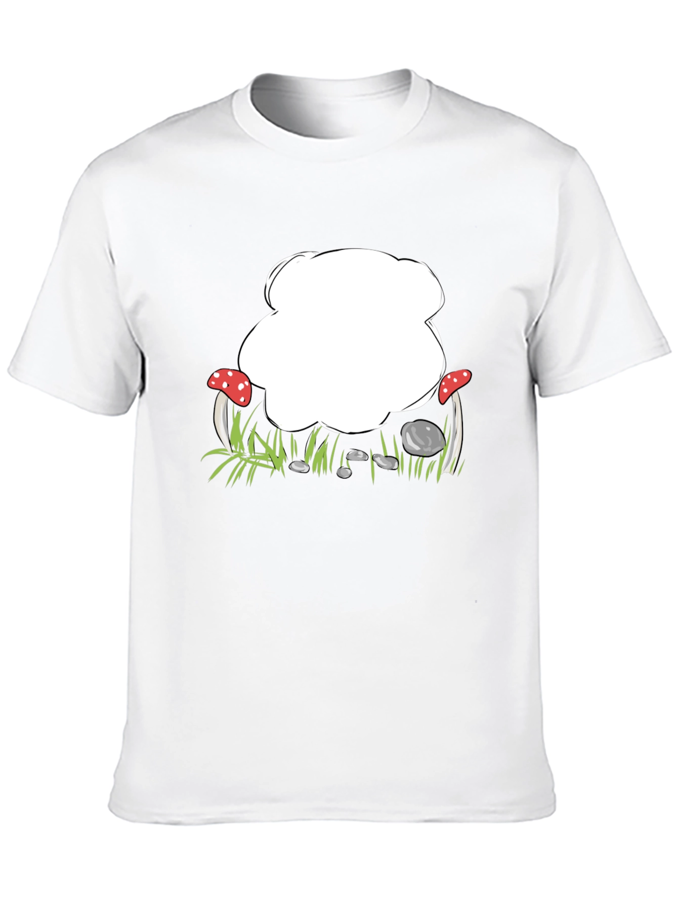 Mushroom Patch Graphic Black T-Shirt