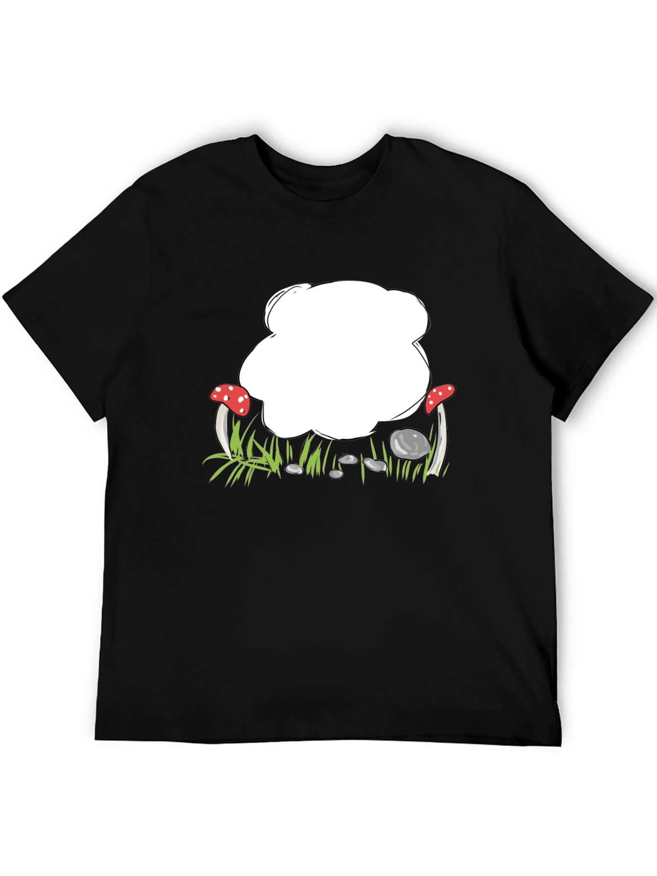 Mushroom Patch Graphic Black T-Shirt