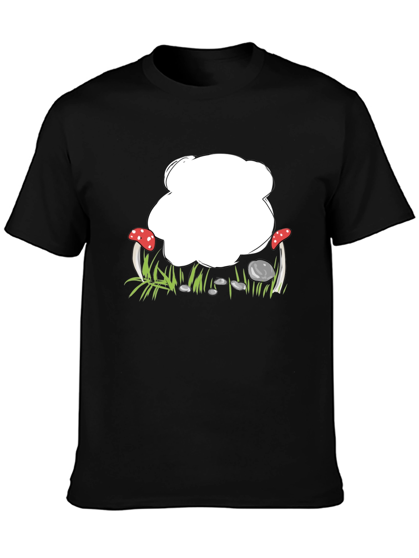 Mushroom Patch Graphic Black T-Shirt