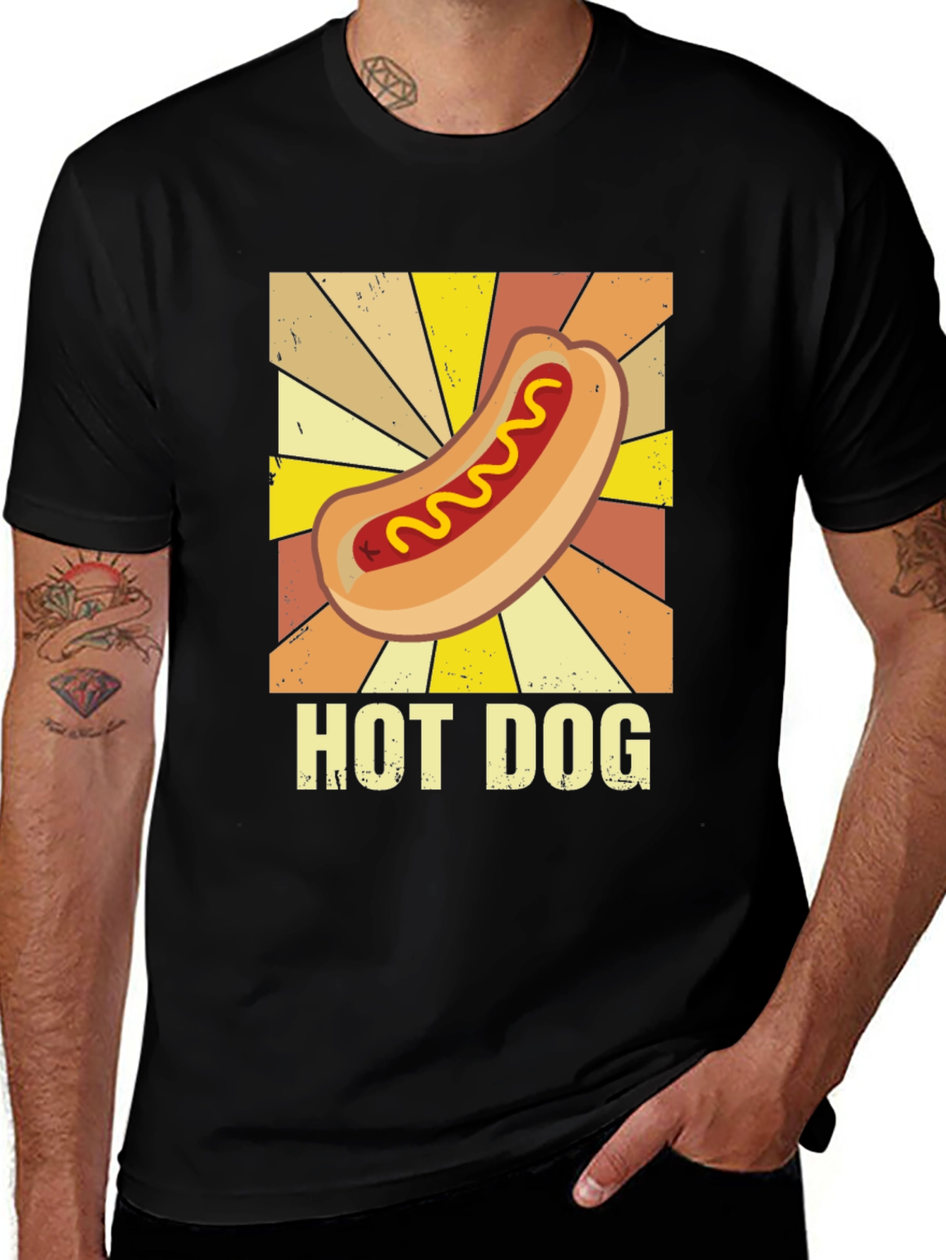 Retro Hot Dog Graphic Tee - Unisex