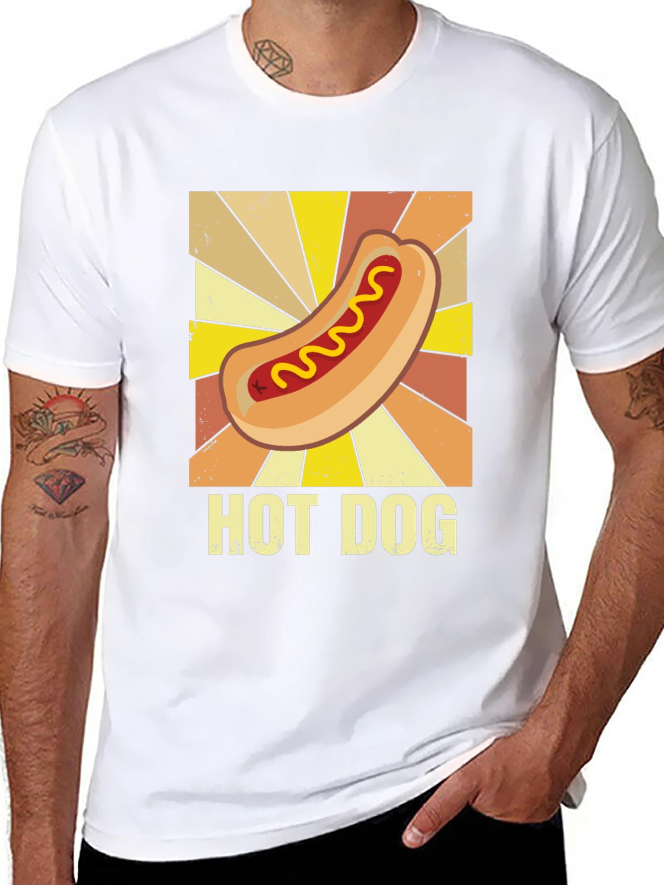 Retro Hot Dog Graphic Tee - Unisex