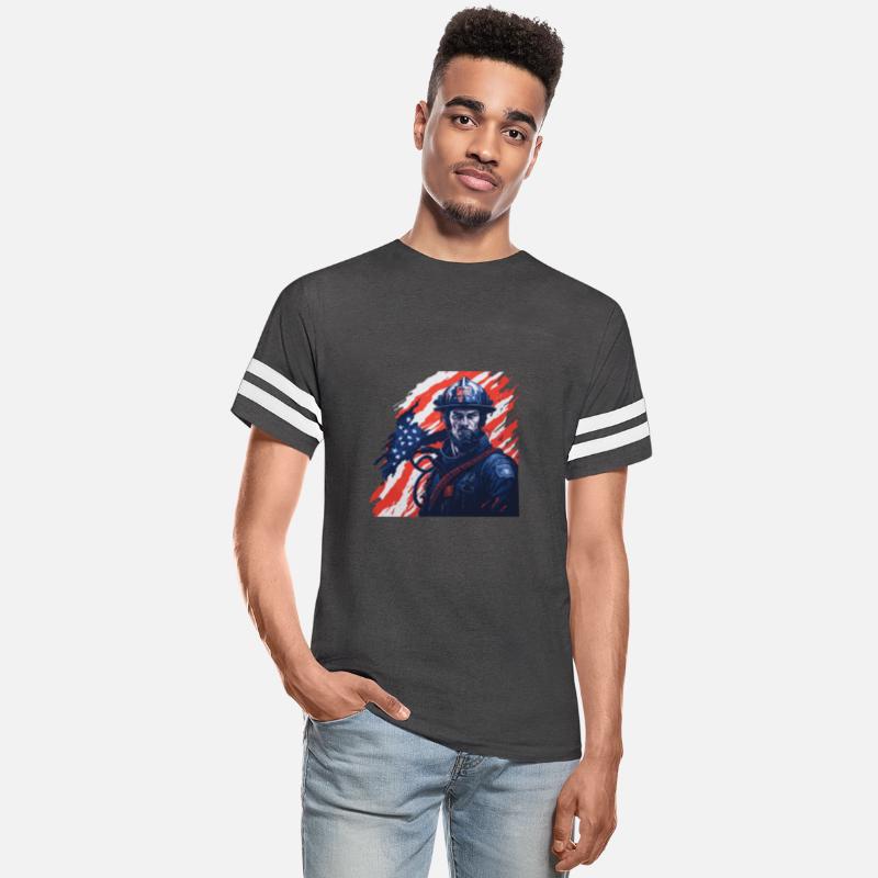 Firefighter USA Flag Design