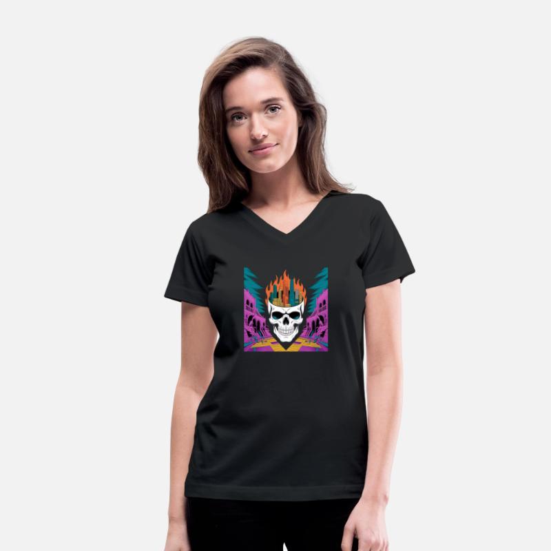 Flaming City Skull