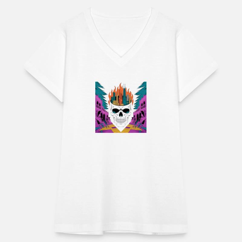 Flaming City Skull