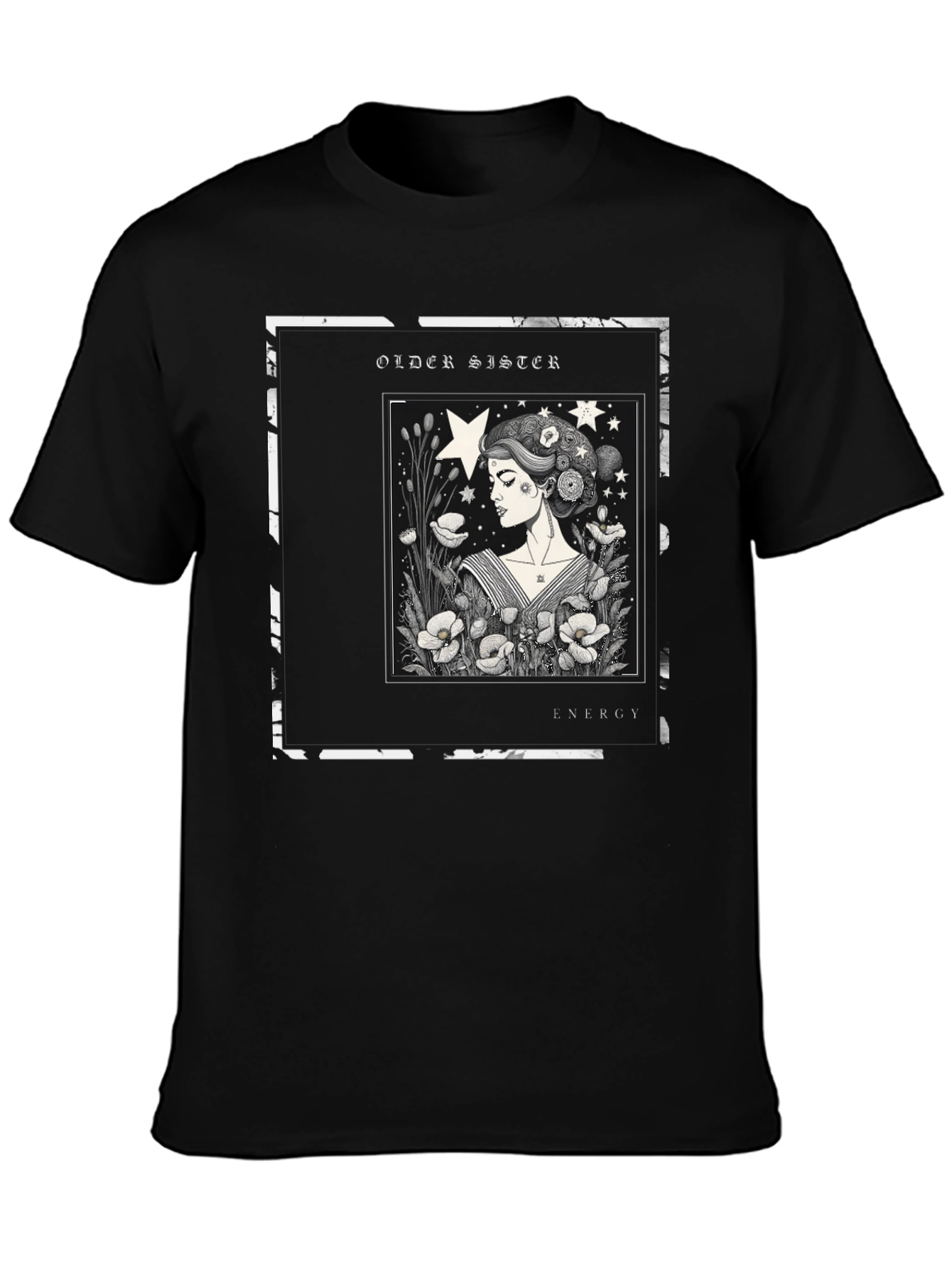 Older Sister Energy Graphic Tee - Black