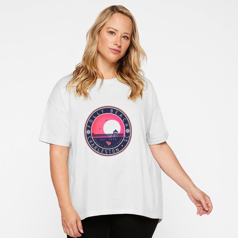 Folly Beach SC Souvenirs Retro Sunset Pier 60s