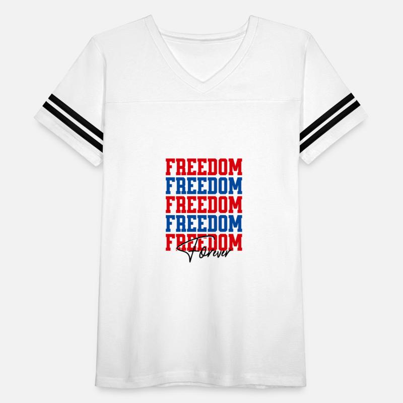 Freedom Forever Word Mantra with Flag Red Blue