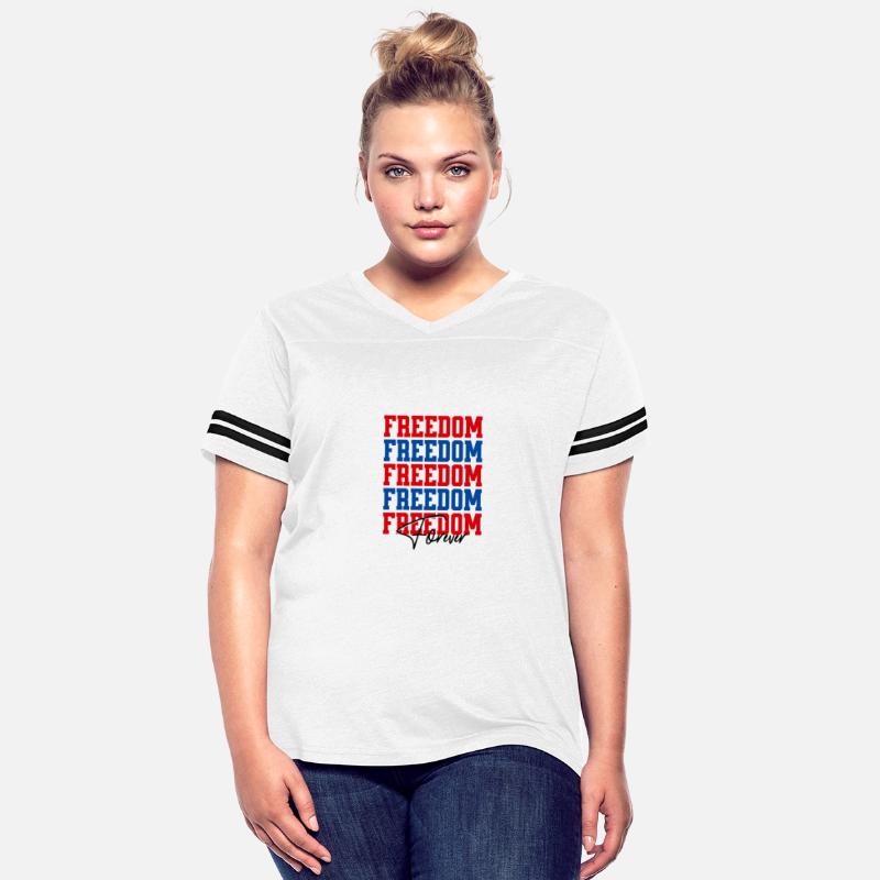 Freedom Forever Word Mantra with Flag Red Blue