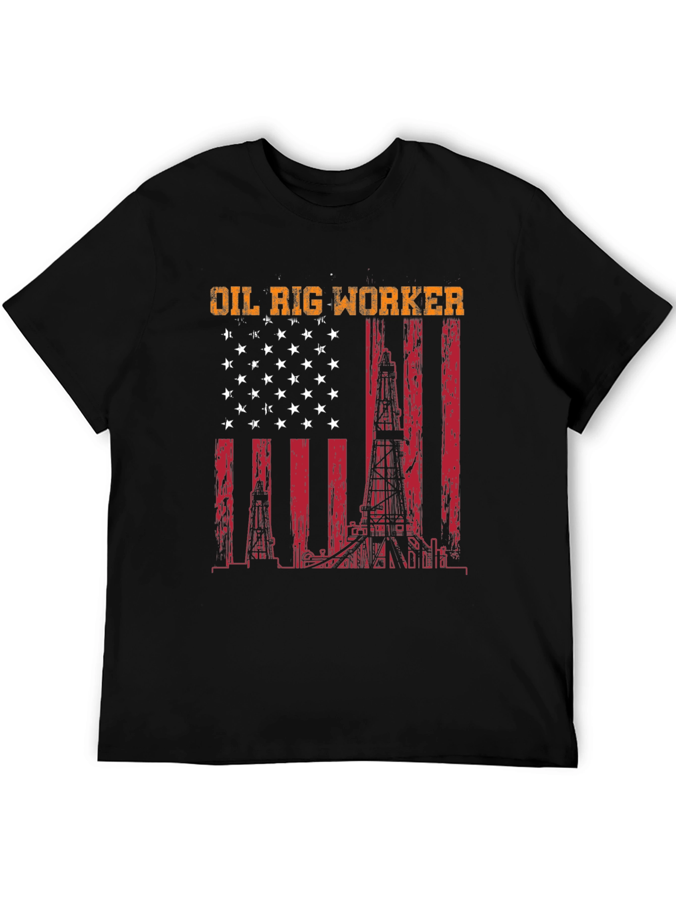 Oil Rig Worker American Flag T-Shirt