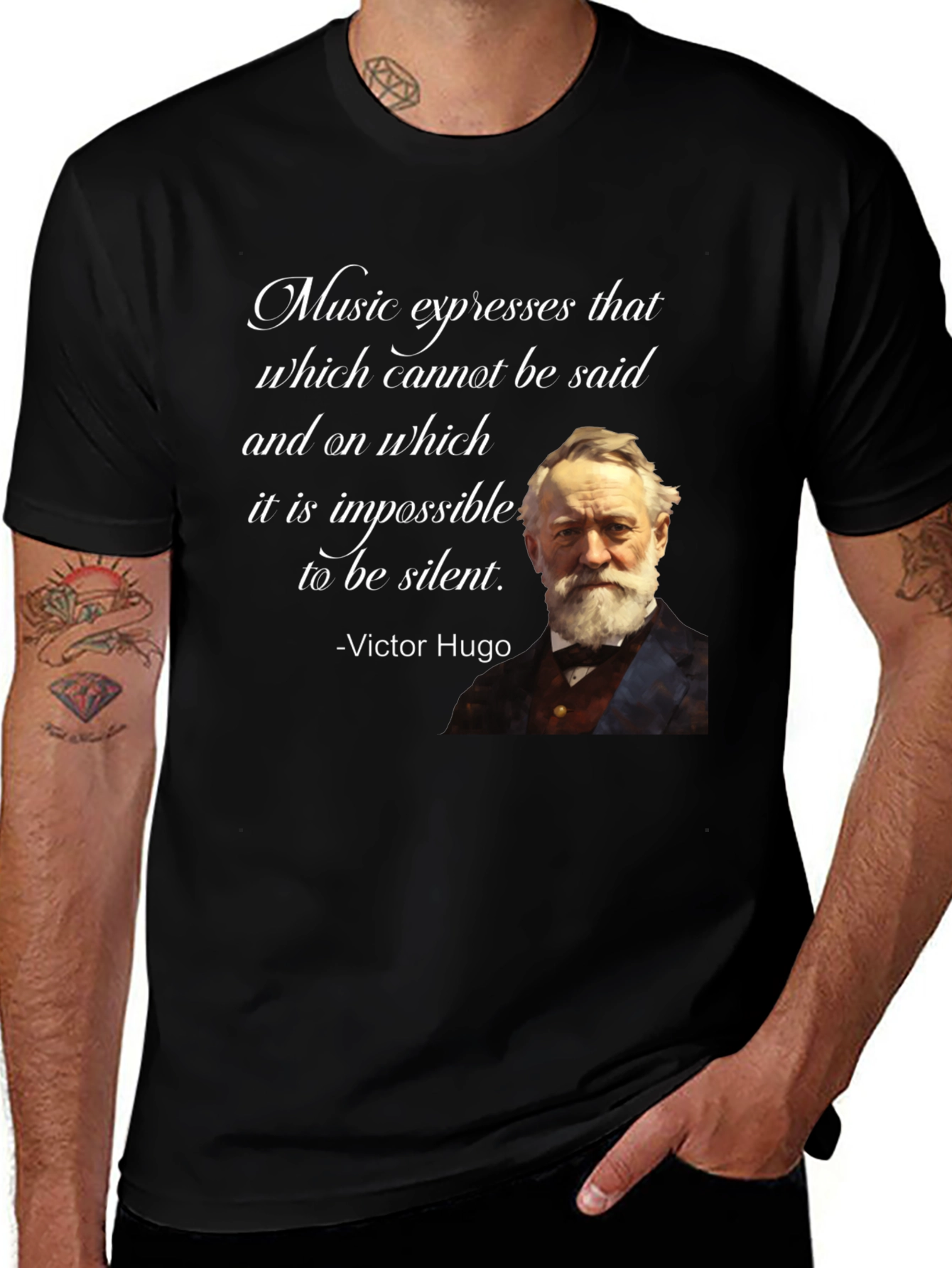 Victor Hugo Quote T-Shirt - Music Lover Tee