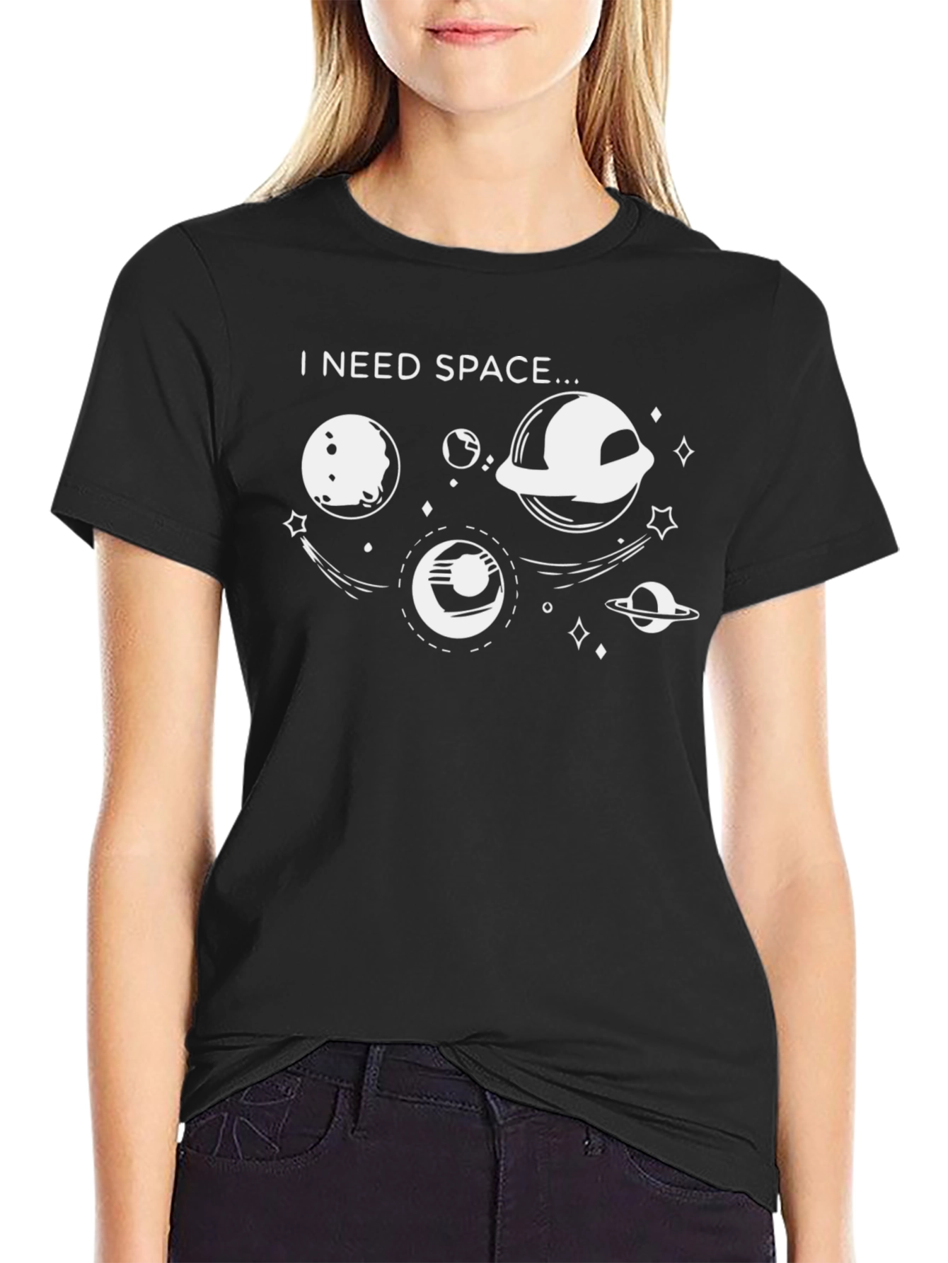 I Need Space T-Shirt - Black Novelty Graphic Tee