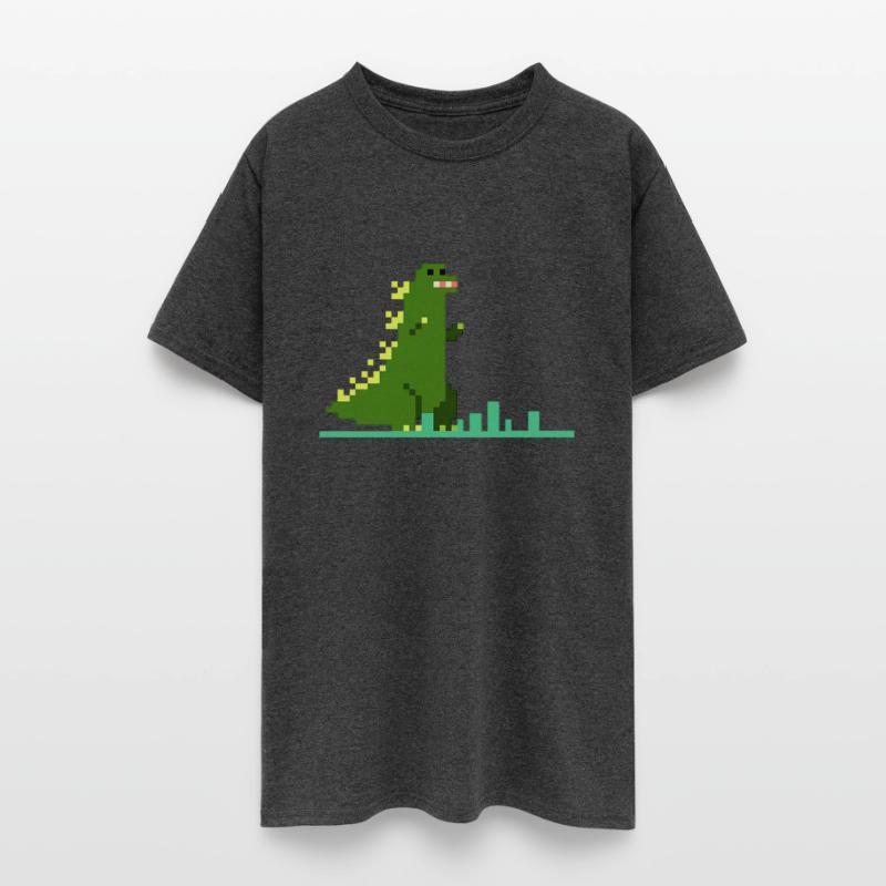 Funny pixel green monster