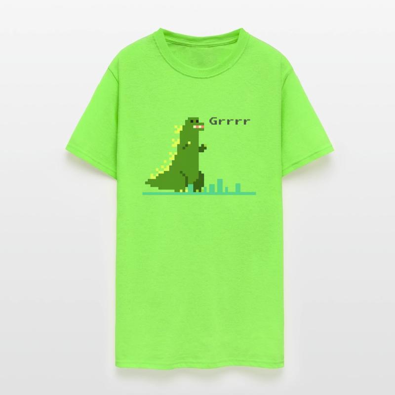 Funny pixel green monster