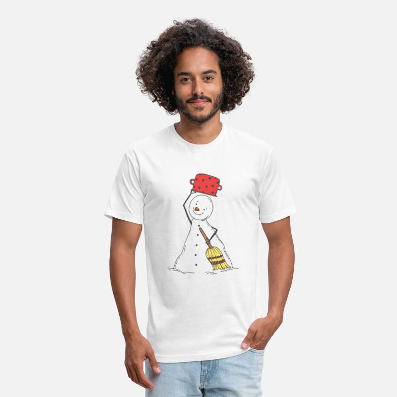 funny snowman with mustache and carrot