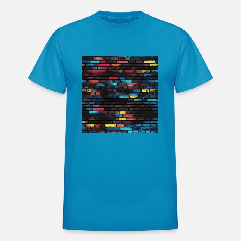 Futuristic Glowing Brick Wall Pattern