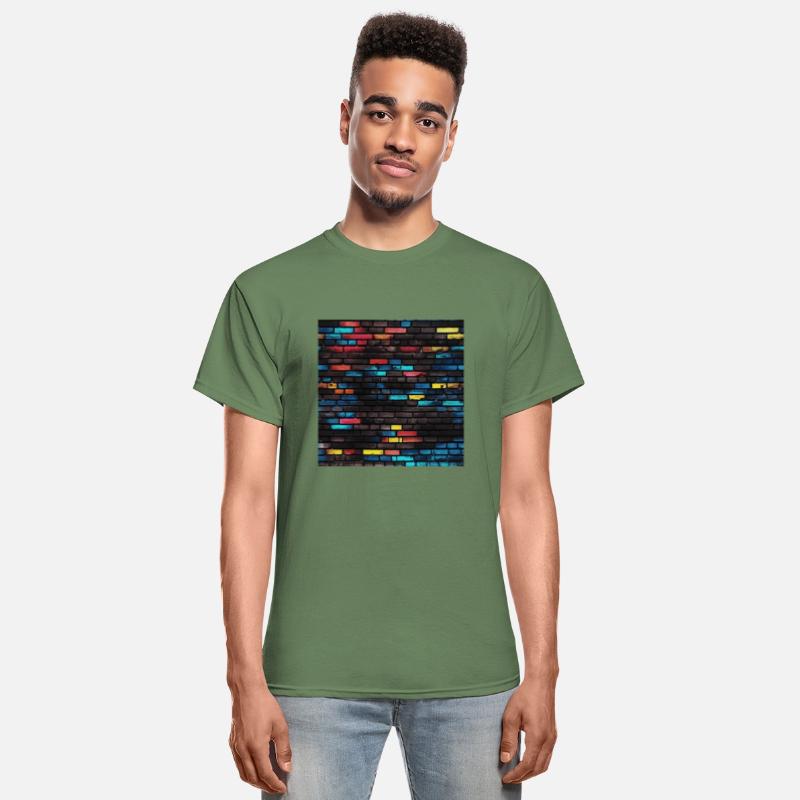 Futuristic Glowing Brick Wall Pattern