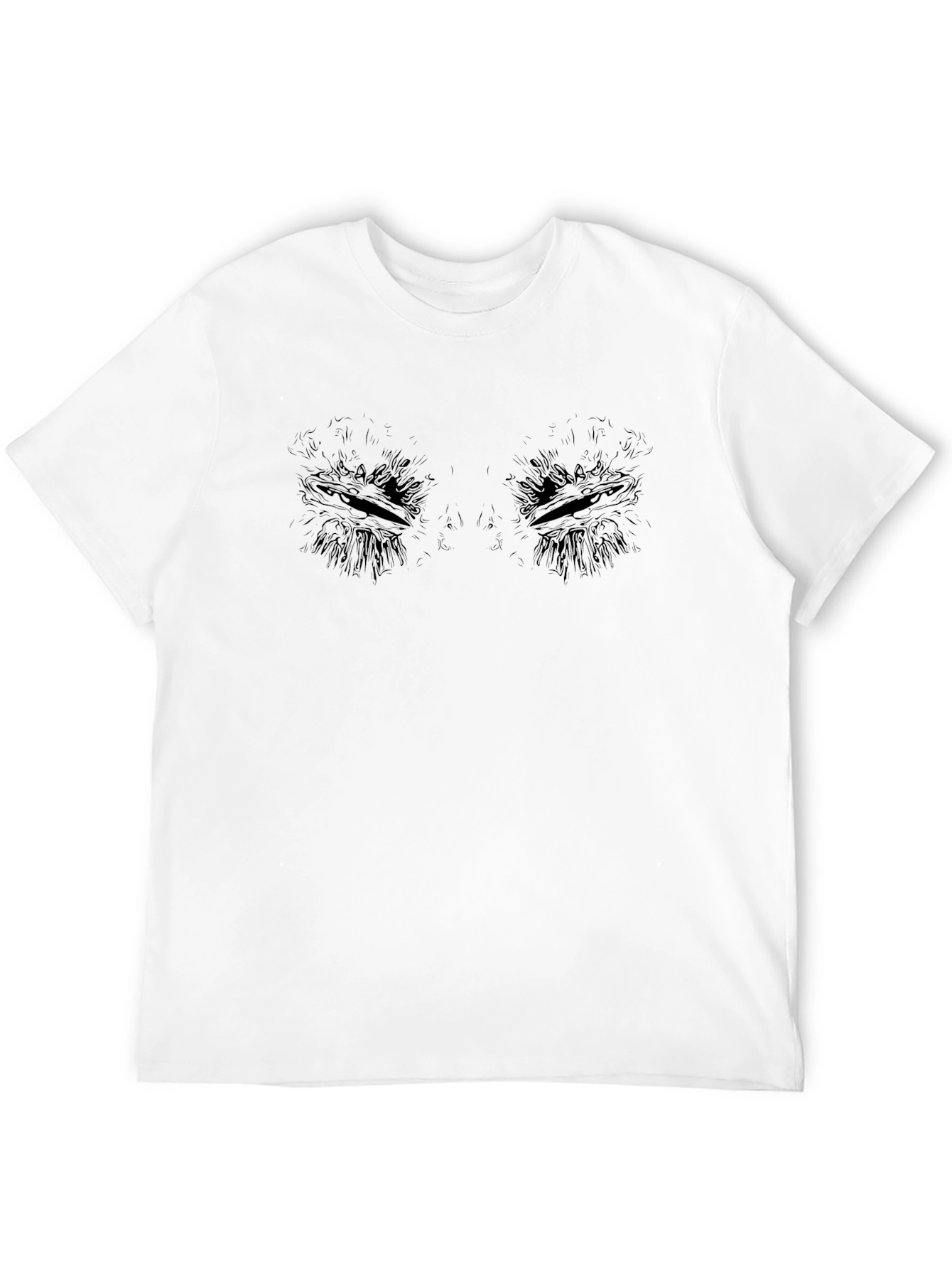 Mens Black Graphic Tee - Abstract Eyes Design