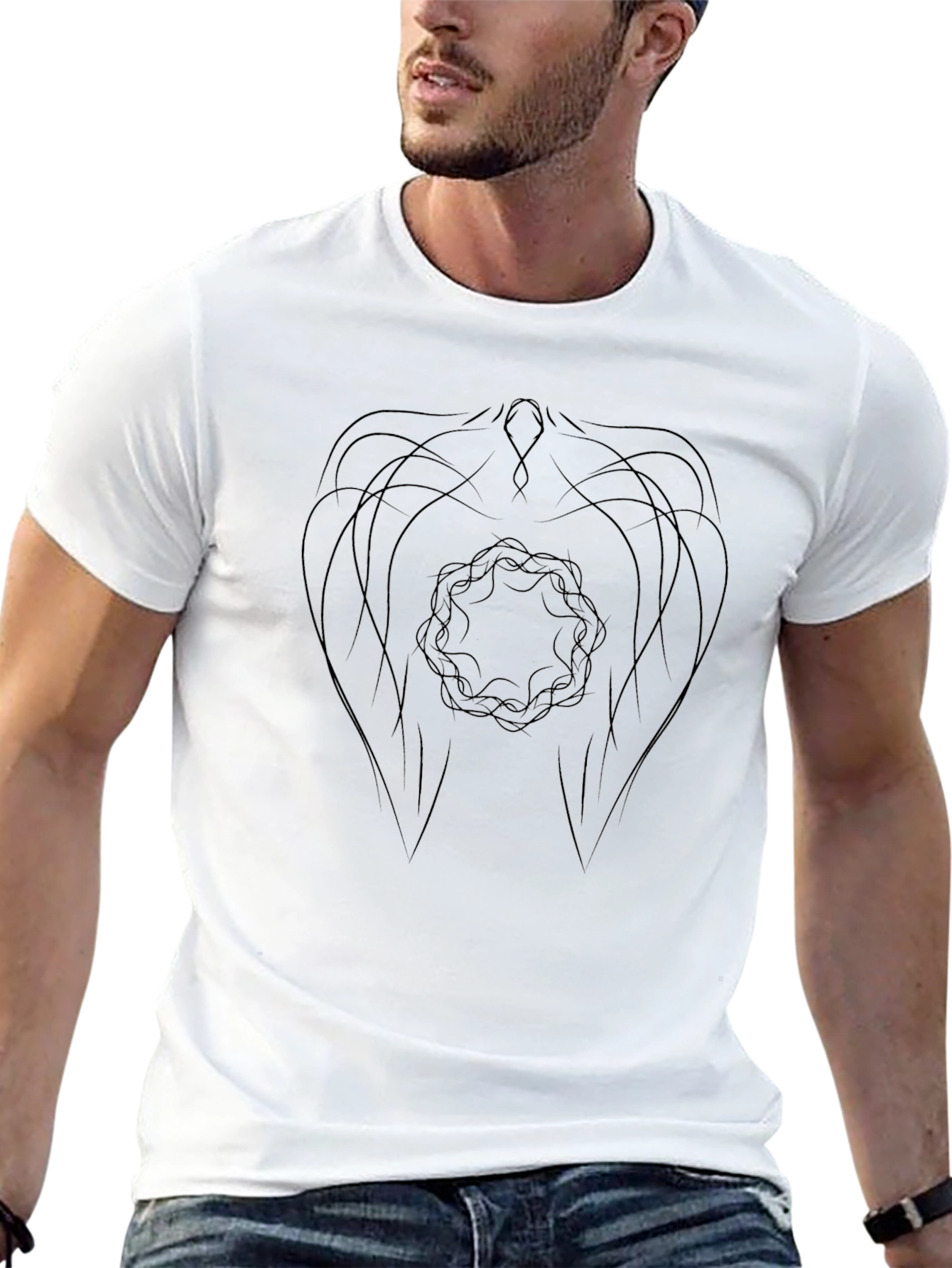 Abstract Graphic Black Tee