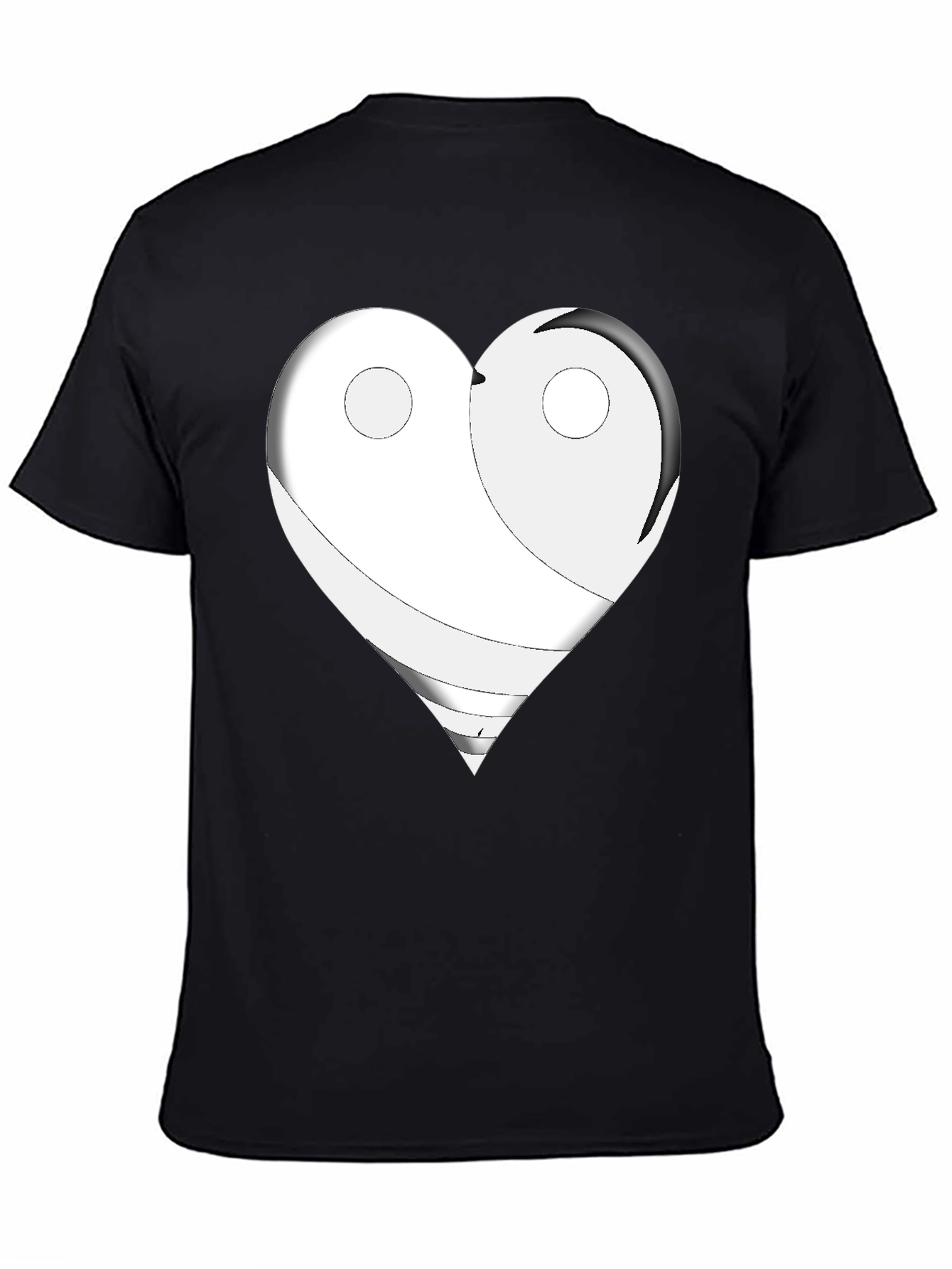 Yin Yang Heart Graphic Tee - Black