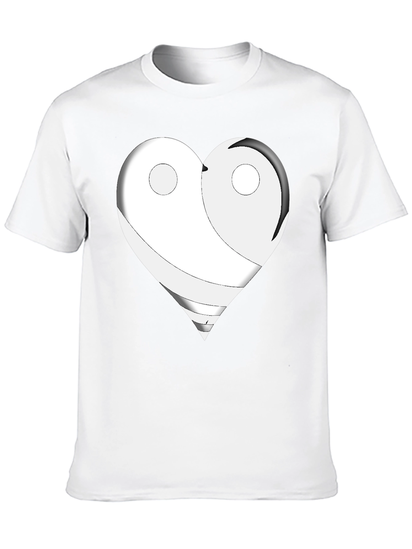 Yin Yang Heart Graphic Tee - Black