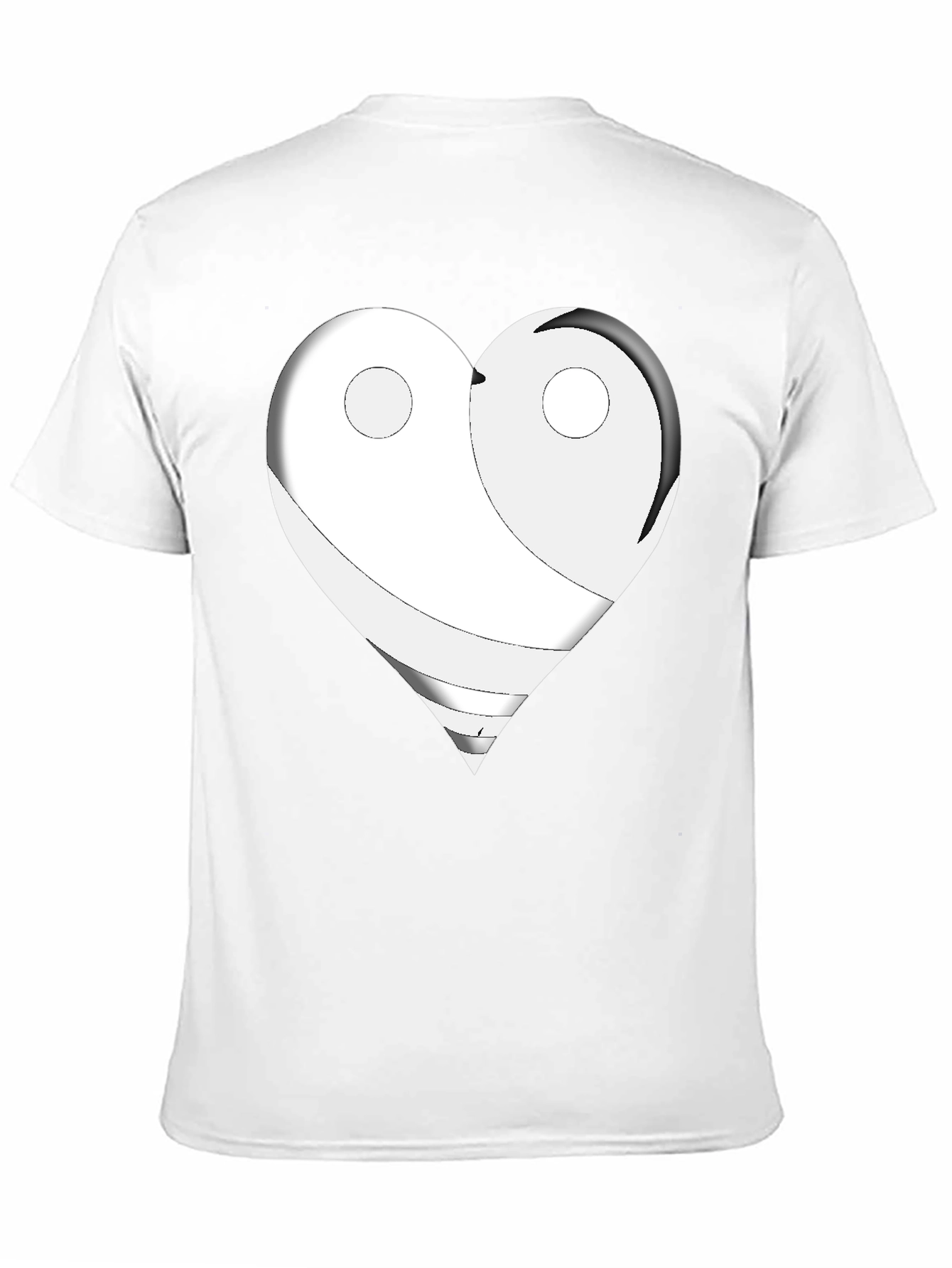 Yin Yang Heart Graphic Tee - Black