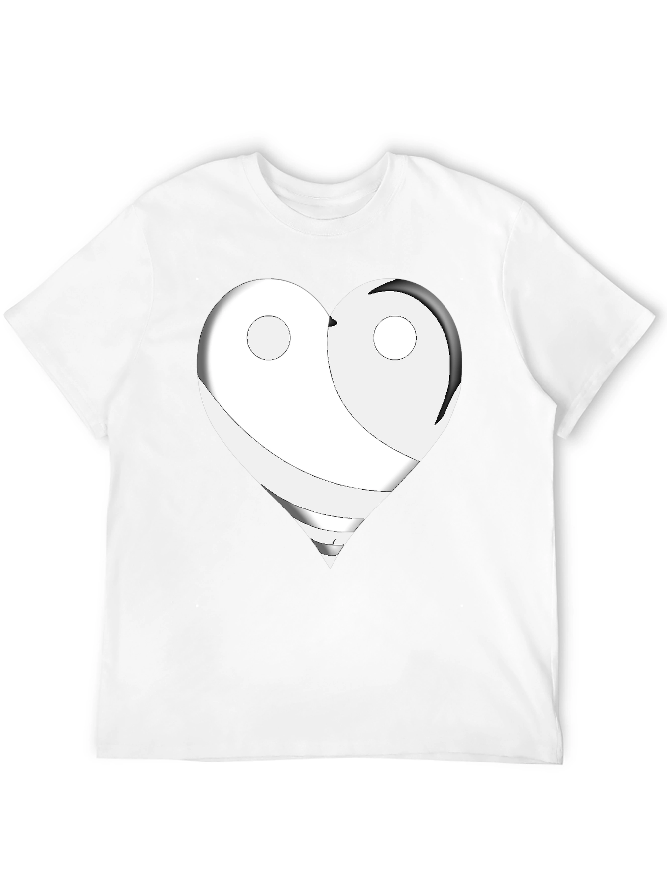 Yin Yang Heart Graphic Tee - Black