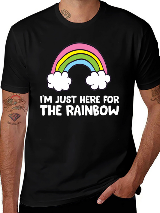 Rainbow Graphic Tee - Just Here For The Rainbow