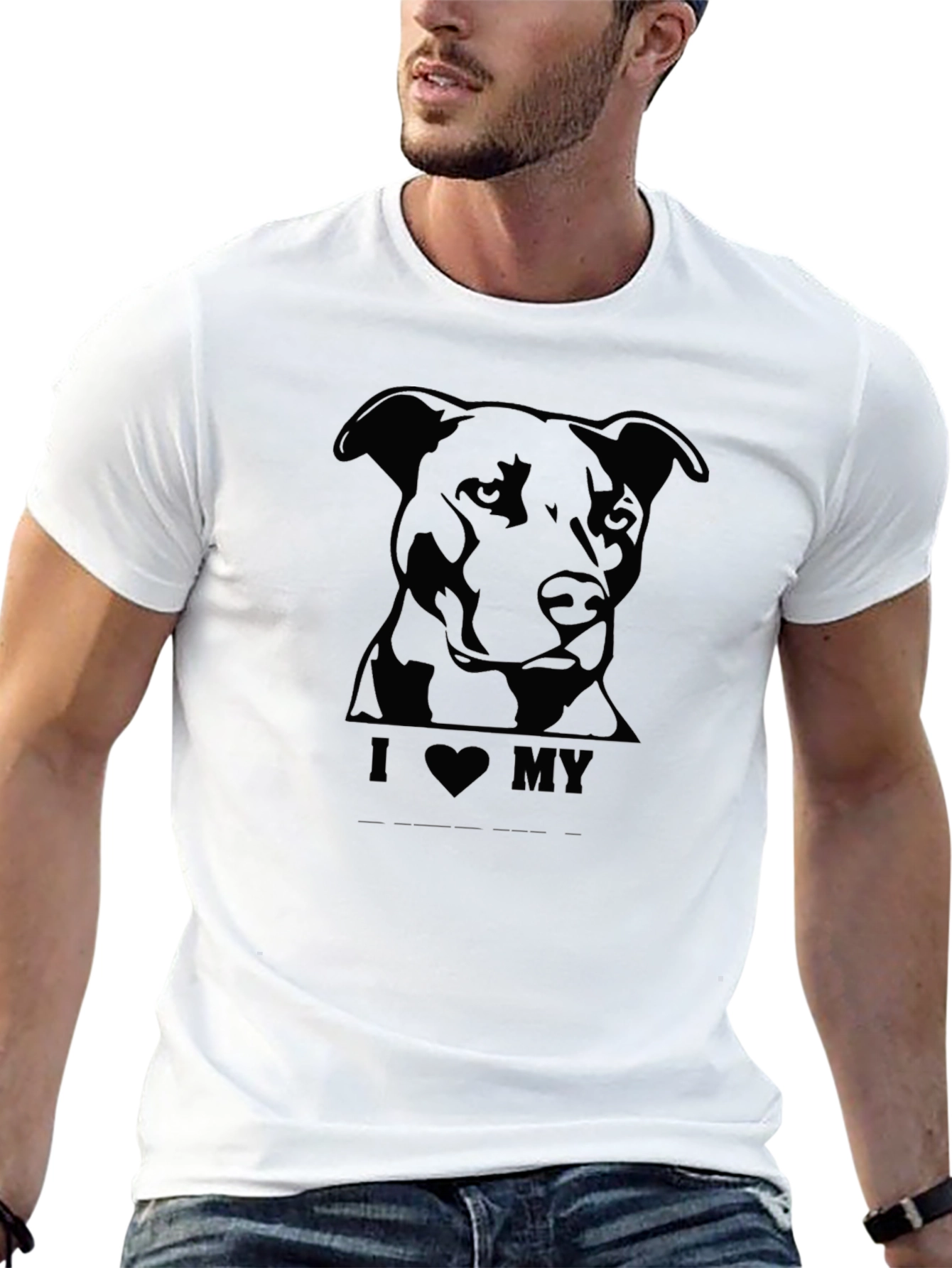 I Love My Dog Black T-Shirt