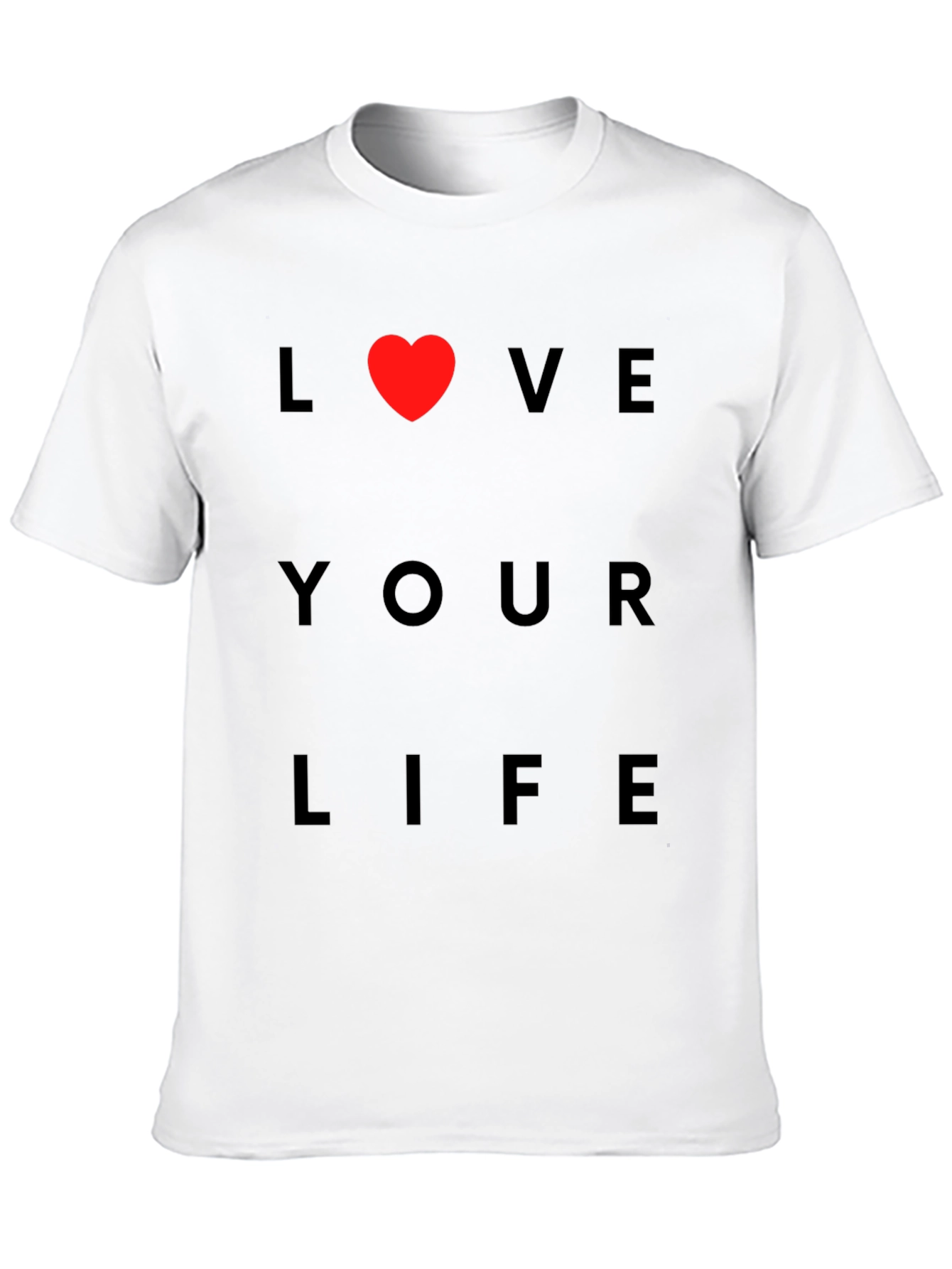 Love Your Life T-Shirt Red Heart Design