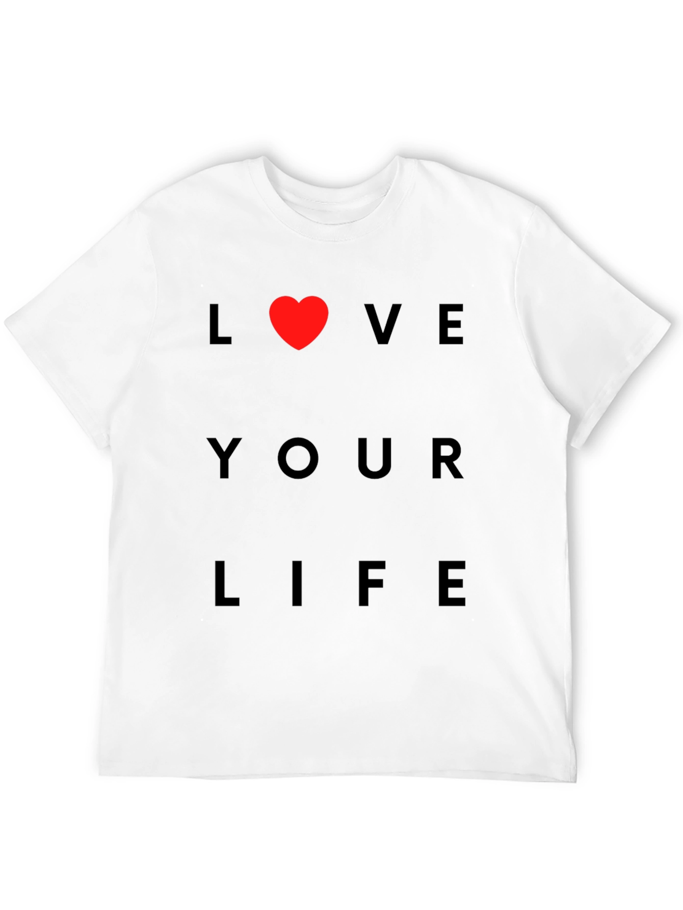 Love Your Life T-Shirt Red Heart Design