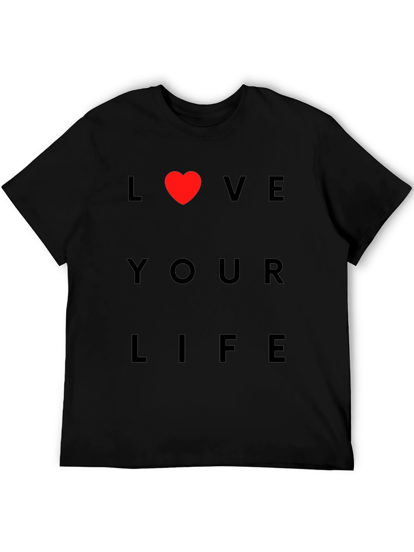 Love Your Life T-Shirt Red Heart Design
