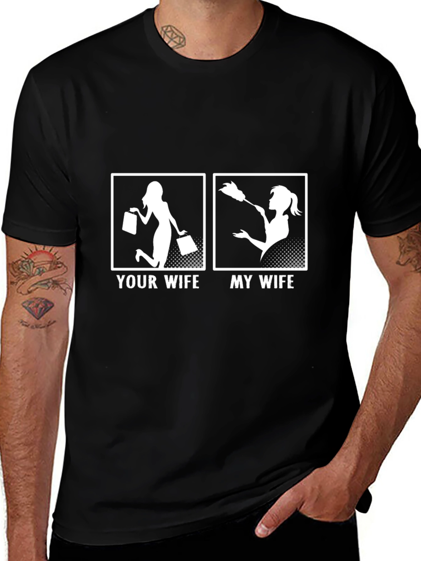 Humorous Your Wife My Wife Graphic T-Shirt