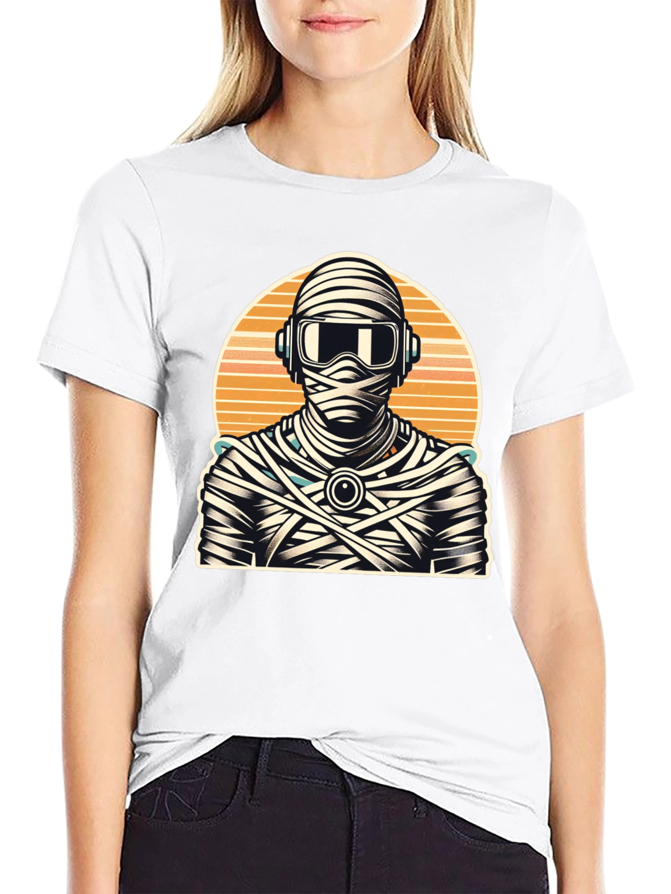 Retro Mummy DJ Graphic Tee - Black