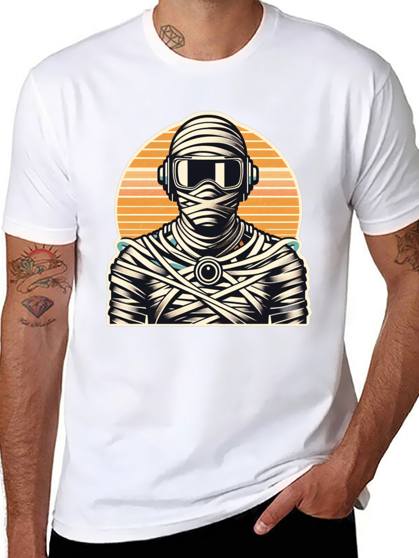 Retro Mummy DJ Graphic Tee - Black
