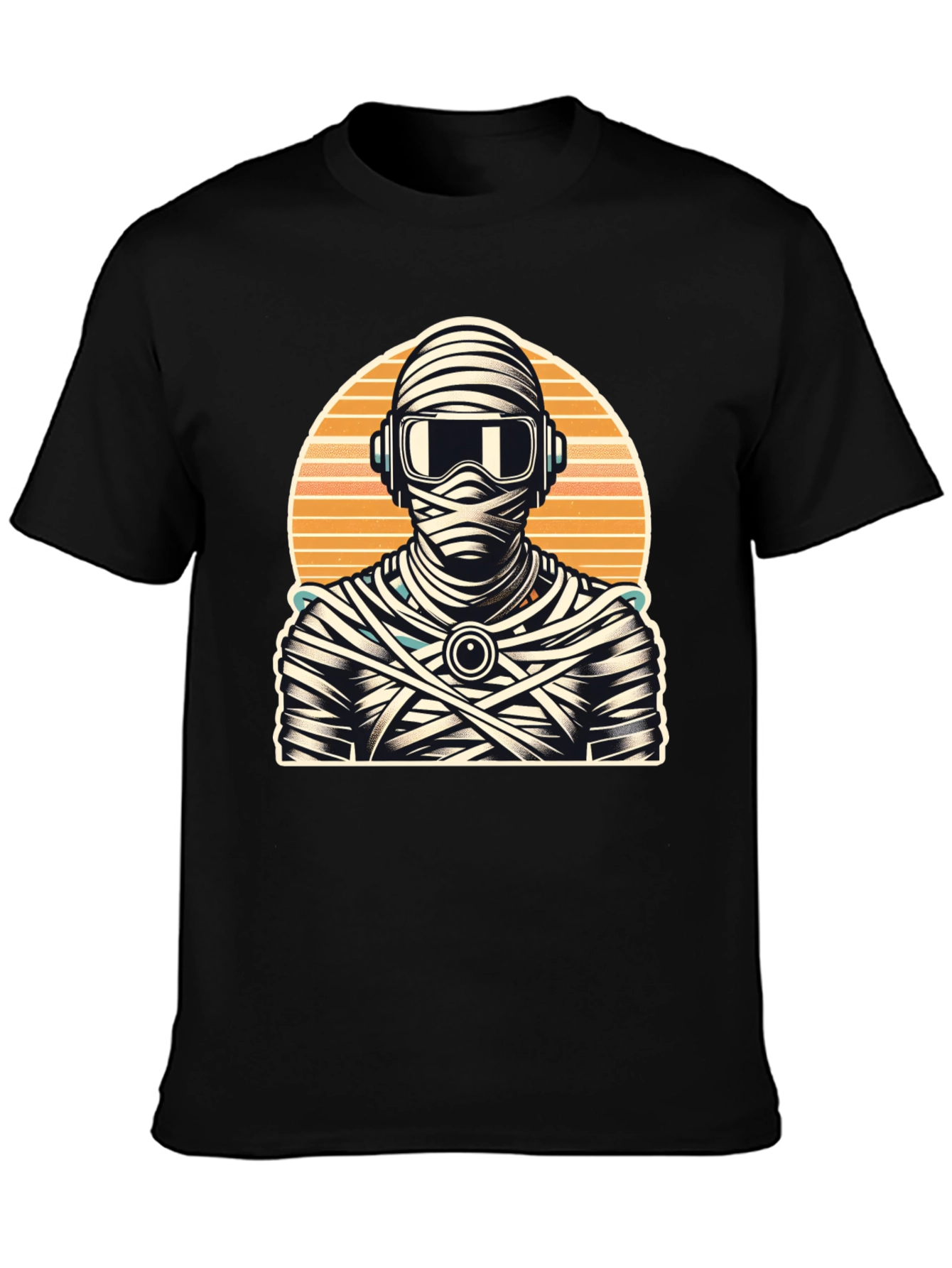 Retro Mummy DJ Graphic Tee - Black