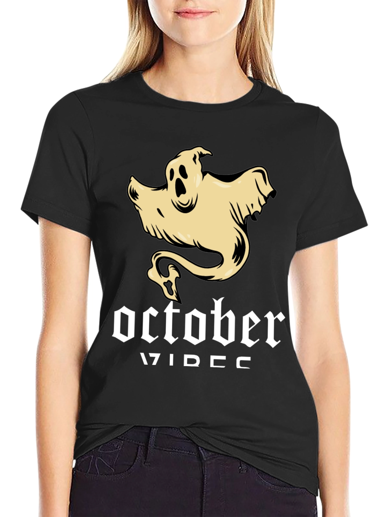 October Ghost T-Shirt - Spooky Season Apparel