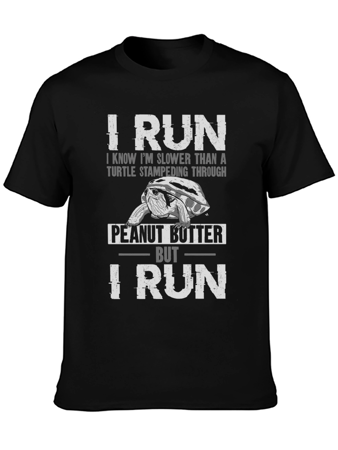 I Run Funny Turtle Graphic T-Shirt