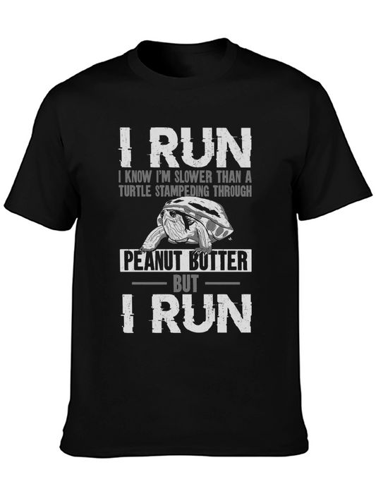 I Run Funny Turtle Graphic T-Shirt