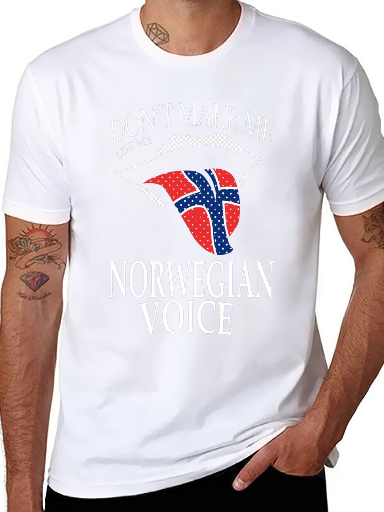 Norwegian Voice T-Shirt - Funny Flag Tongue Design