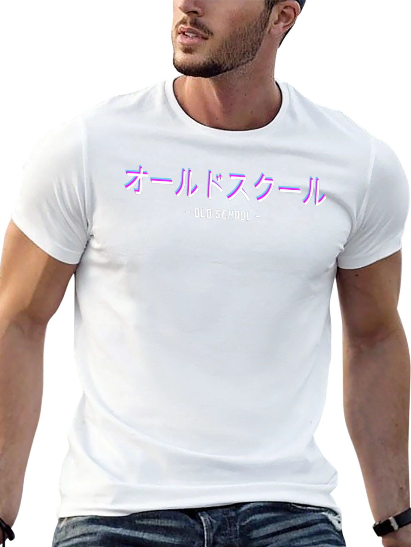 Retro Old School Japanese Text Graphic T-Shirt