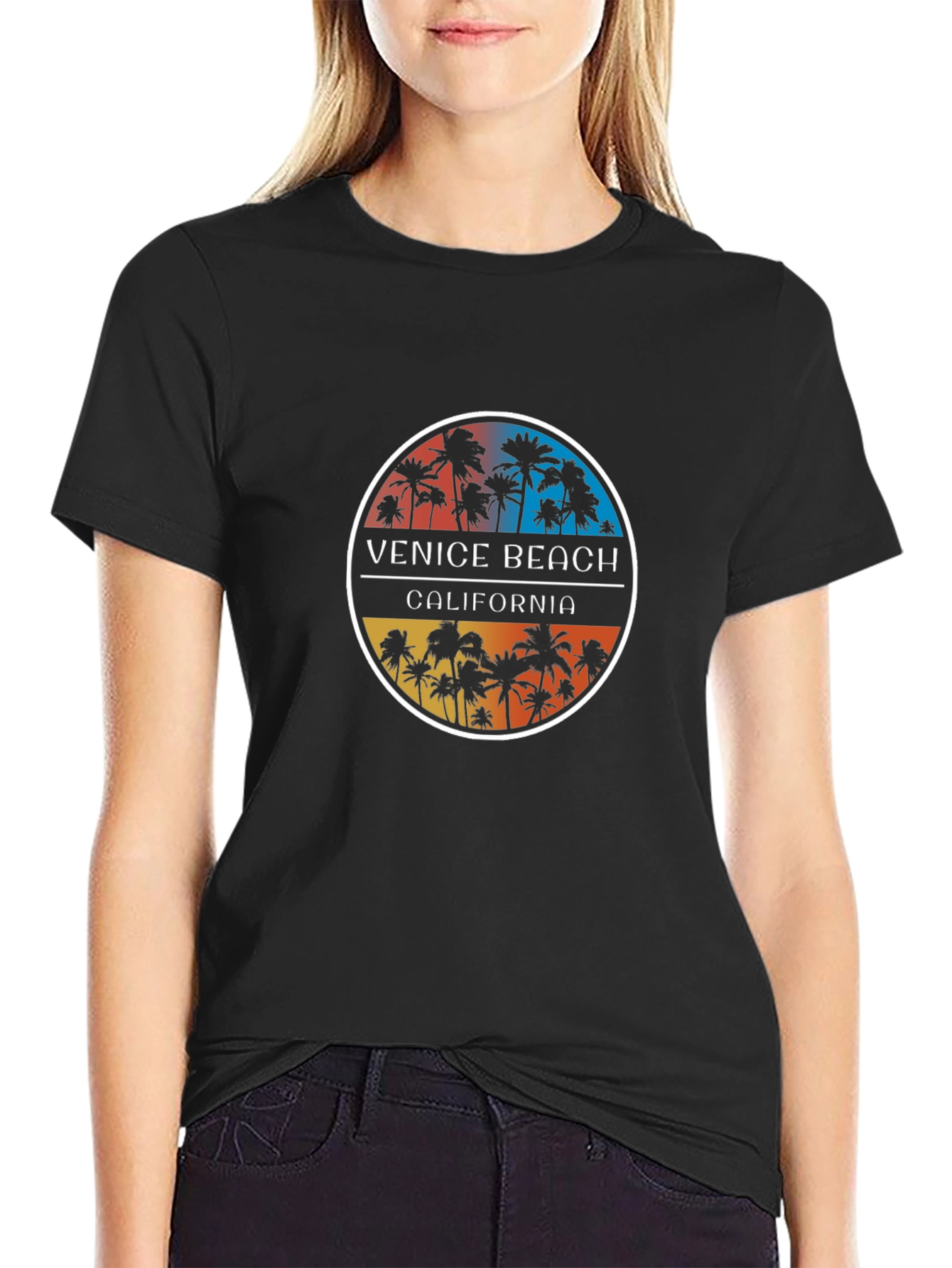Venice Beach California Palm Tree Graphic T-Shirt