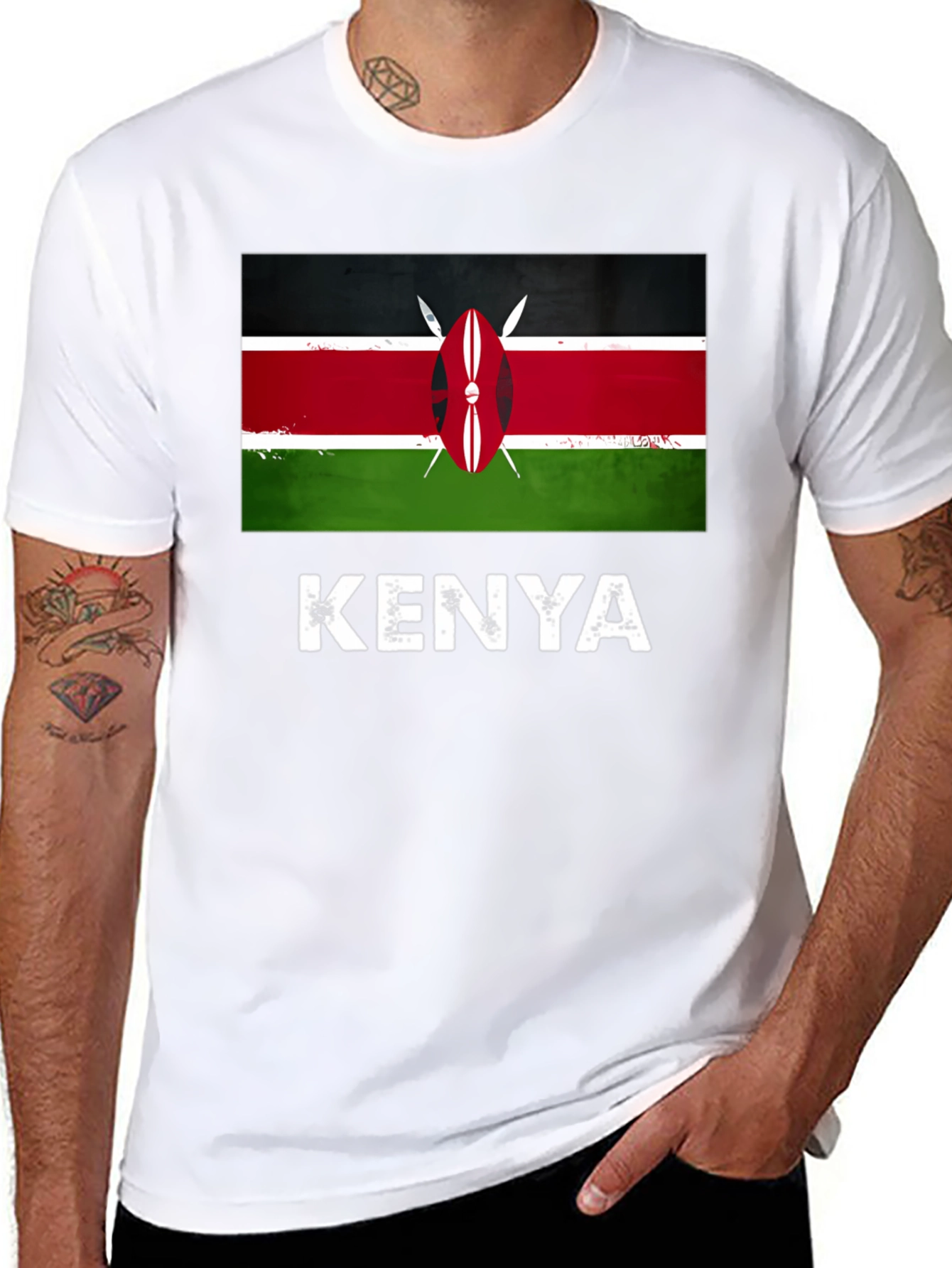 Kenya Flag T-Shirt - Black Graphic Tee