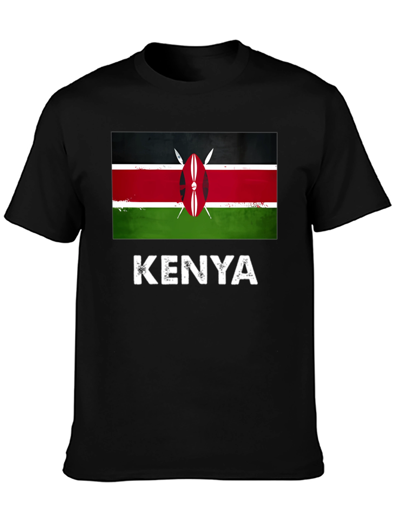 Kenya Flag T-Shirt - Black Graphic Tee