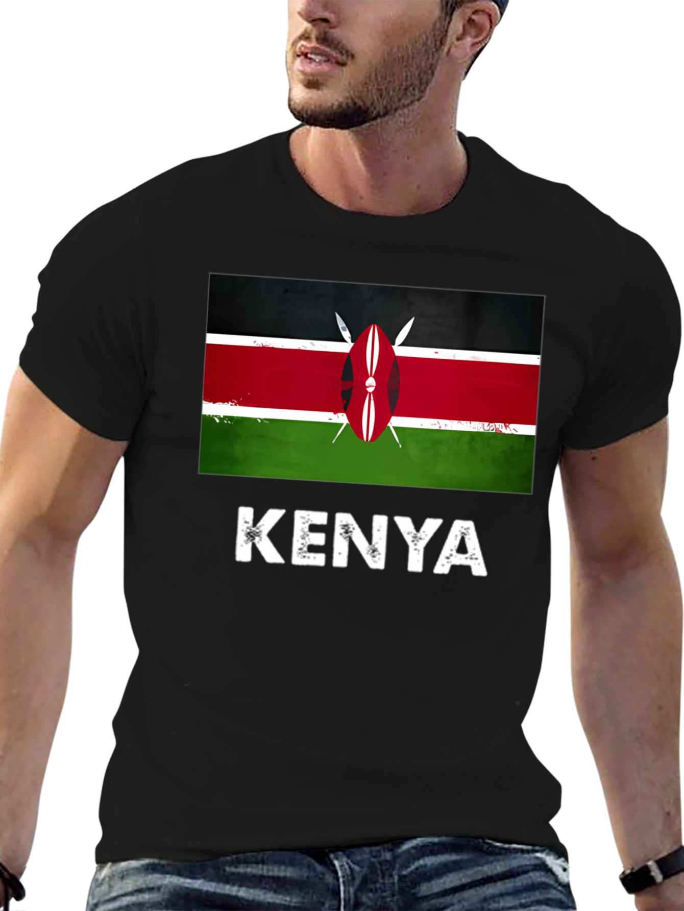 Kenya Flag T-Shirt - Black Graphic Tee