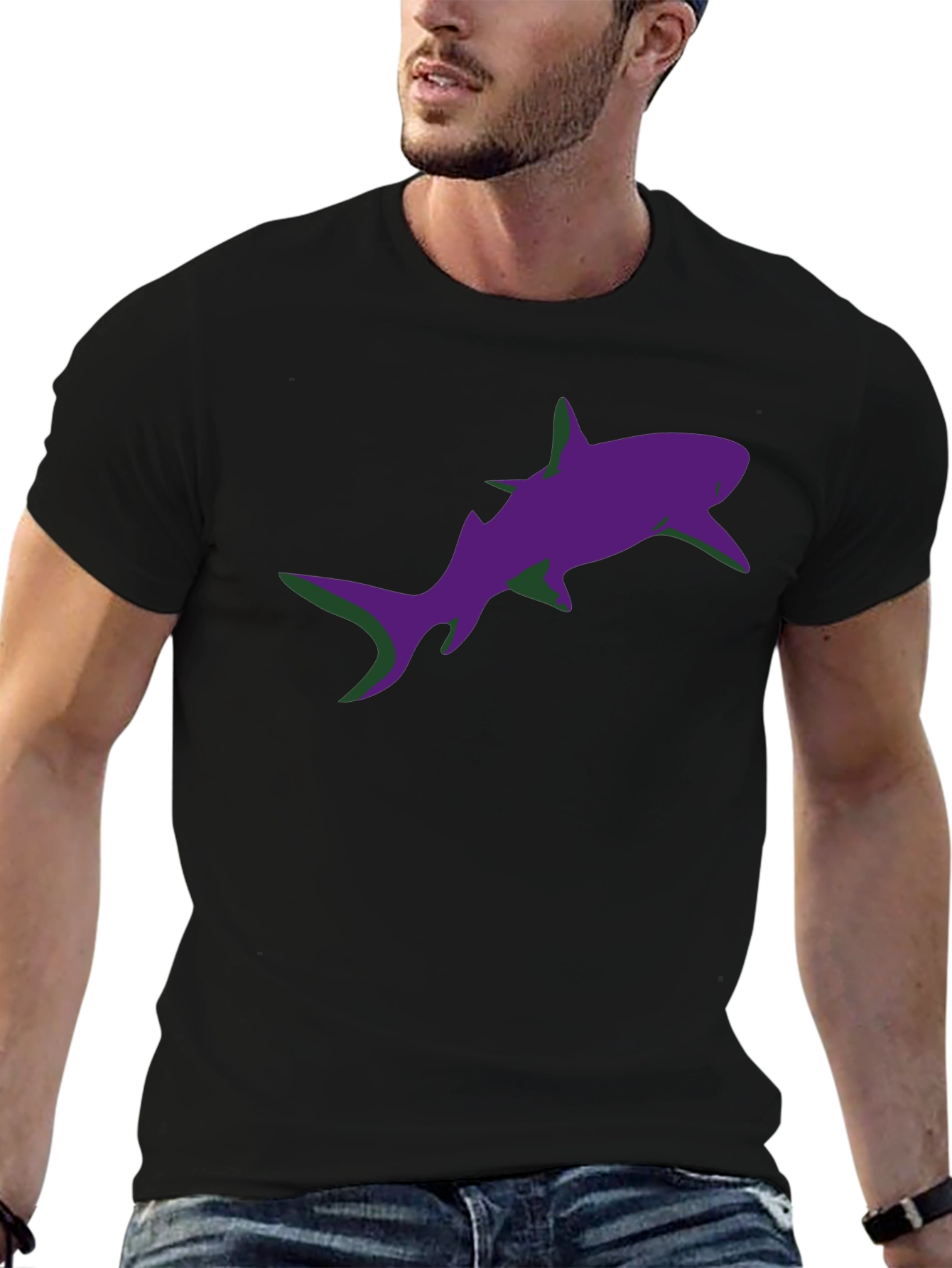 Shark Graphic Black T-Shirt - Casual Style