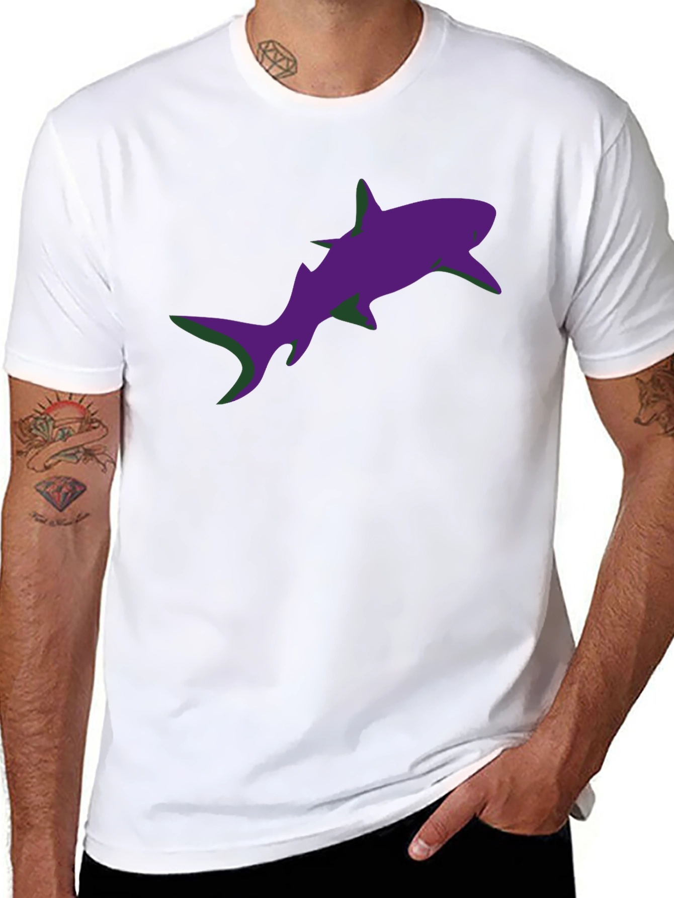 Shark Graphic Black T-Shirt - Casual Style