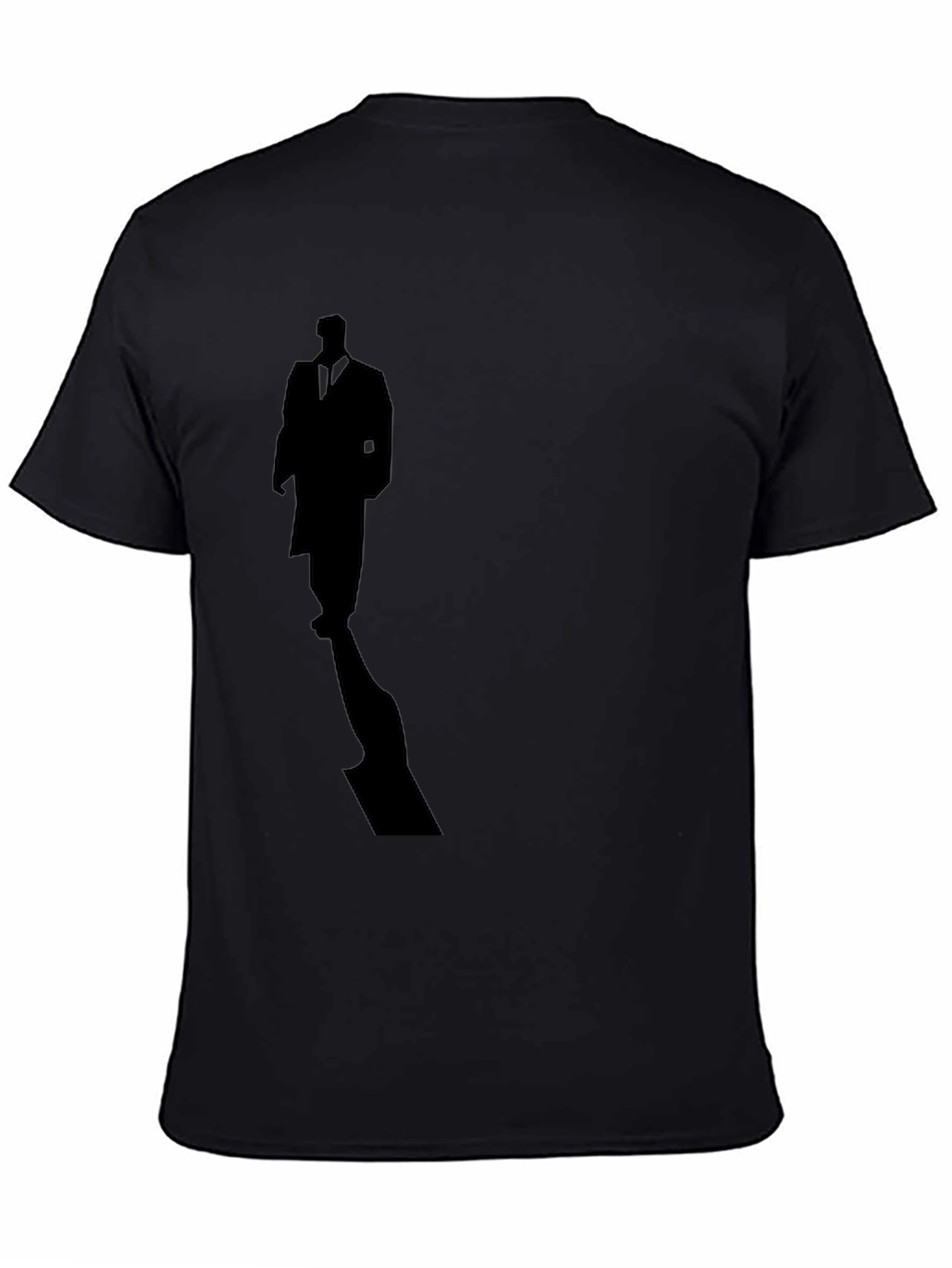 Mystery Man Silhouette Tee - Stylish Black Cotton T-Shirt