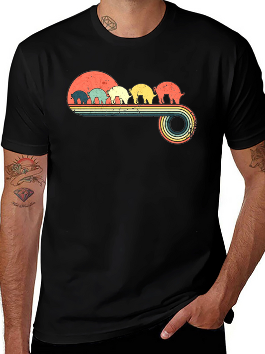 Retro Pig Sunset T-Shirt